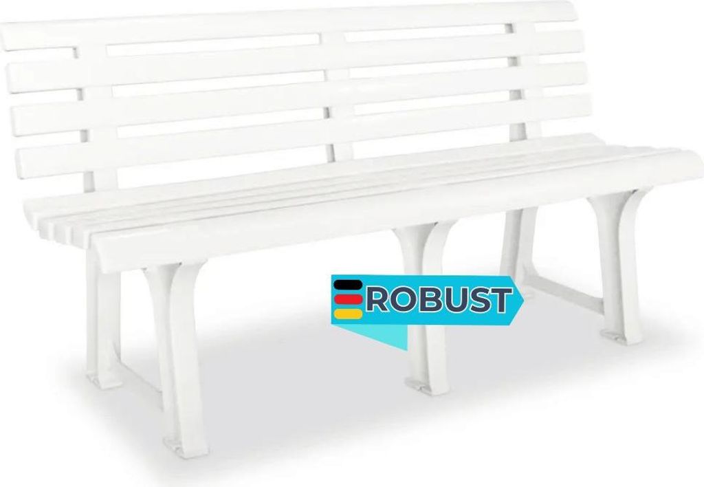 Parkbank KATO 145,5 cm Kunststoff Weiß | Gartenbank Produktbild 