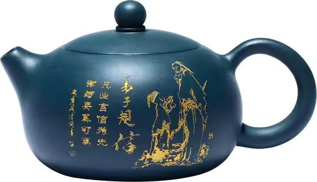 Teekanne QI-37665 - Elegante blaue Teekanne KP37665