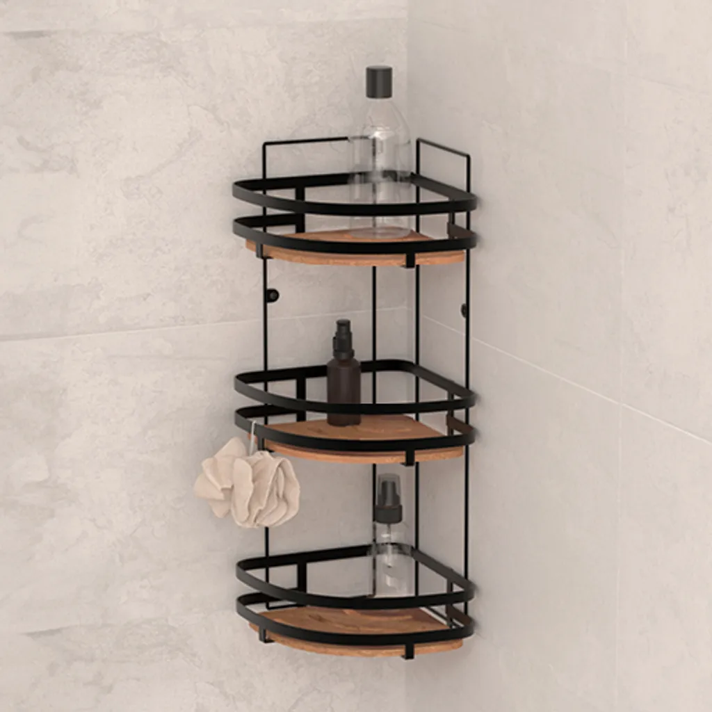 Meuble de rangement douche Blackacia 3 niveaux acacia résistant eau - 5