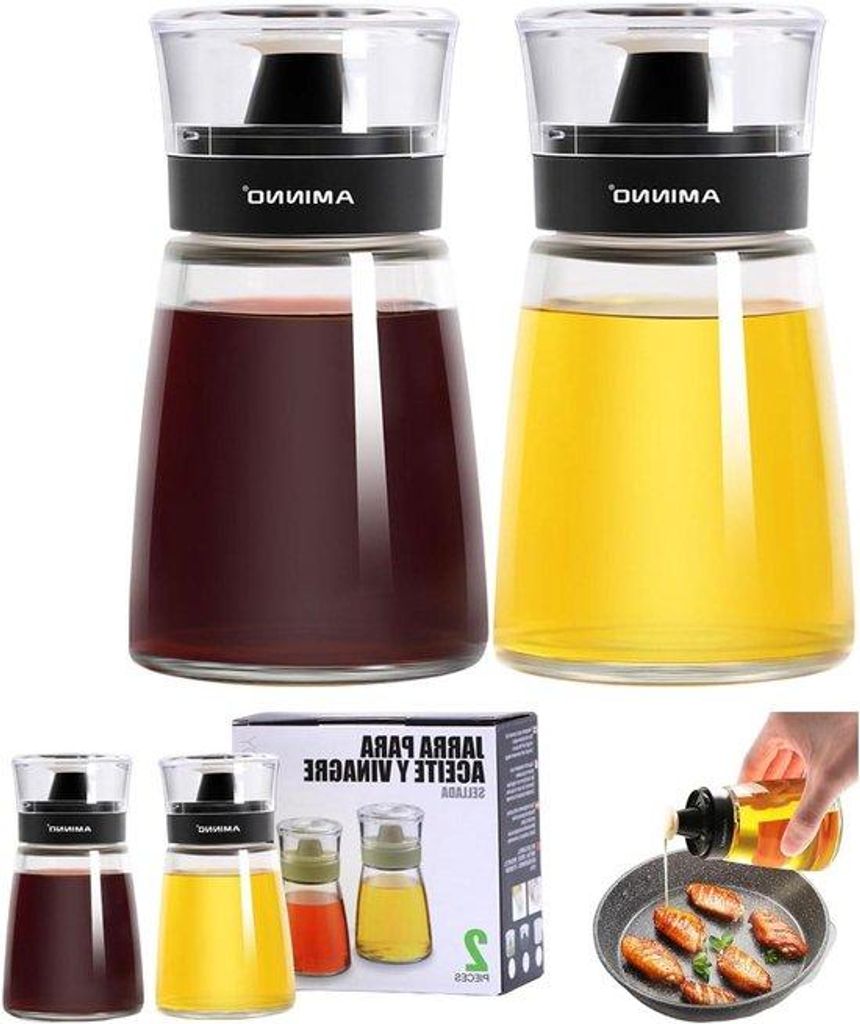 Allecto is removed. Navulbare oliesproeier set met glazen flessen (2 stuks, 160 ml) voor spijsolie en azijn, geeignet für Outdoor-Camping
