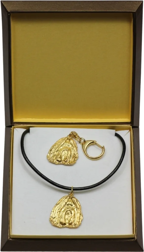 Set Gioielli Shih Tzu Art-Dog: Collana e Portachiavi Oro di Lusso