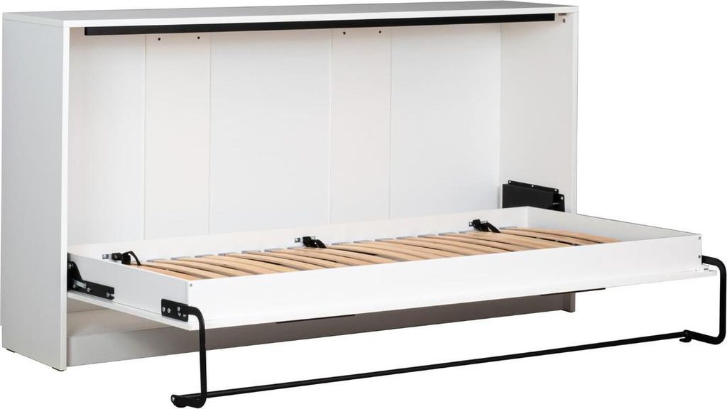 Schrankbett 90 x 200 Horizontal HB-90 Weiß Matt SLEEPBOX Produktbild 