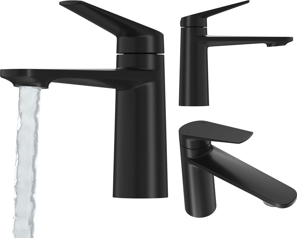 Waschbecken Mischbatterie Schwarz Niedrig Badezimmer Messing Stand Wasserhahn Nave