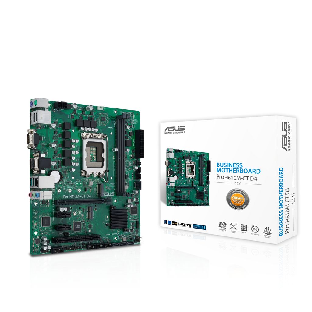 ASUS 90MB1A30-M0EAYC PRO H610M-C D4-CSM Intel H610 LGA 1700 micro ATX
