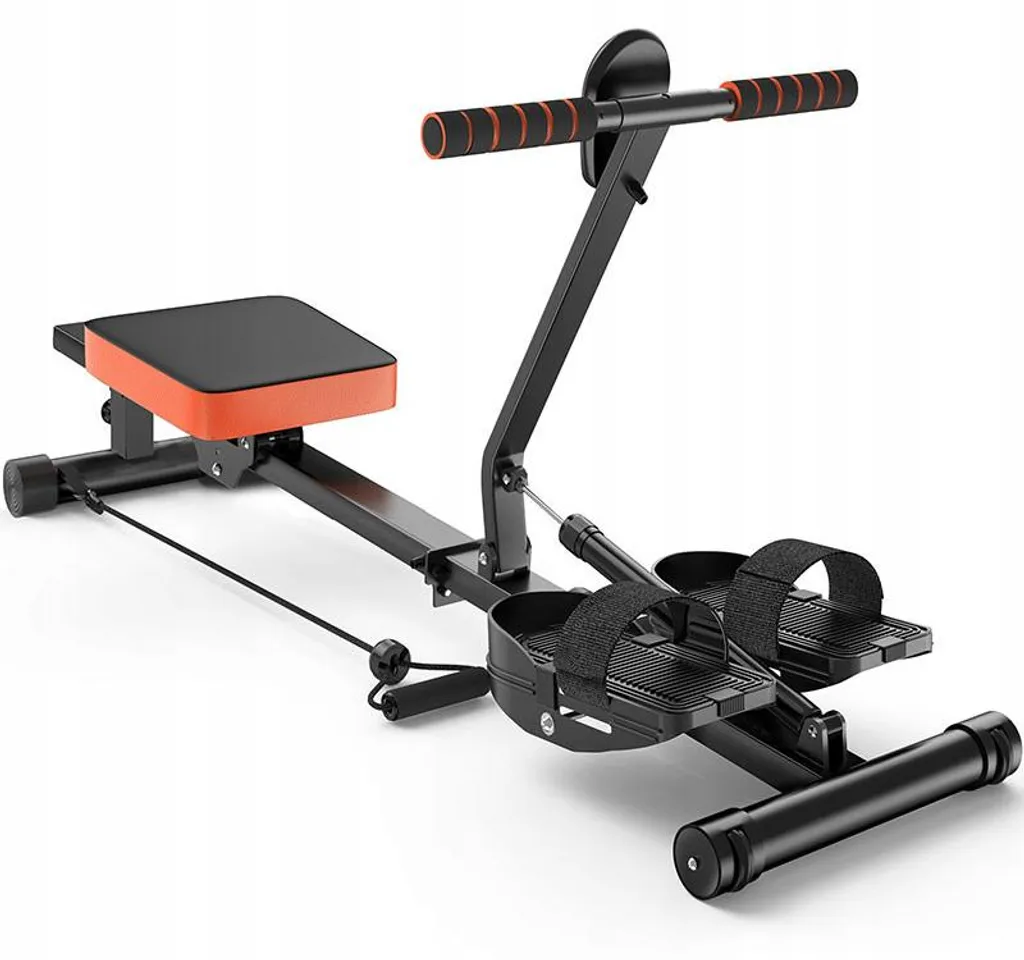 Rameur à vérin hydraulique 12 niveaux de fitness couleur noire