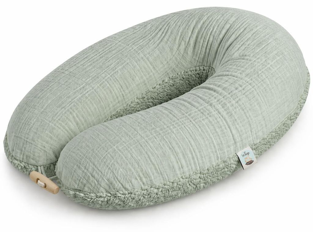 Sei Design Stillkissen XXL Musselin EPS Mikroperlen 190x35 cm Mint