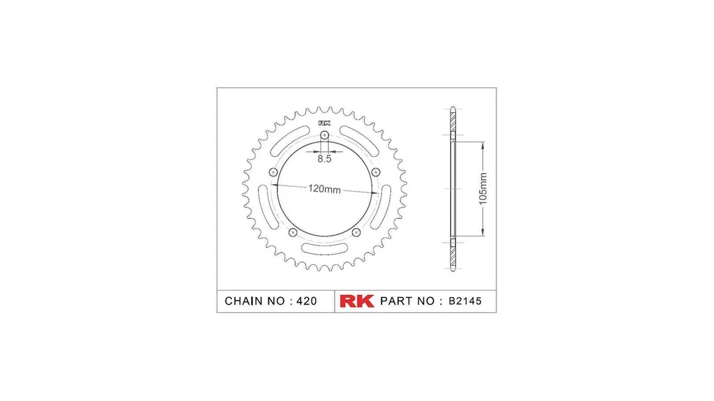 Pignon de chaîne moto RK pour optimiser l'accélération en 420