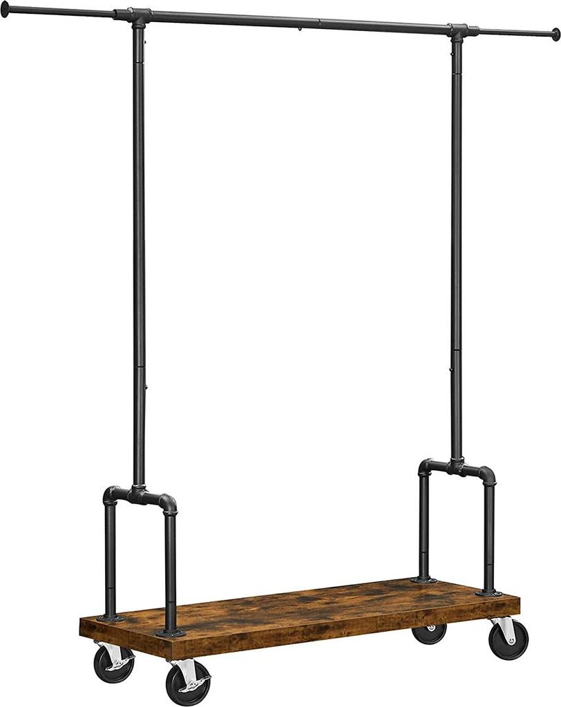 Kleiderständer auf Rollen, Vintage, braun-schwarz