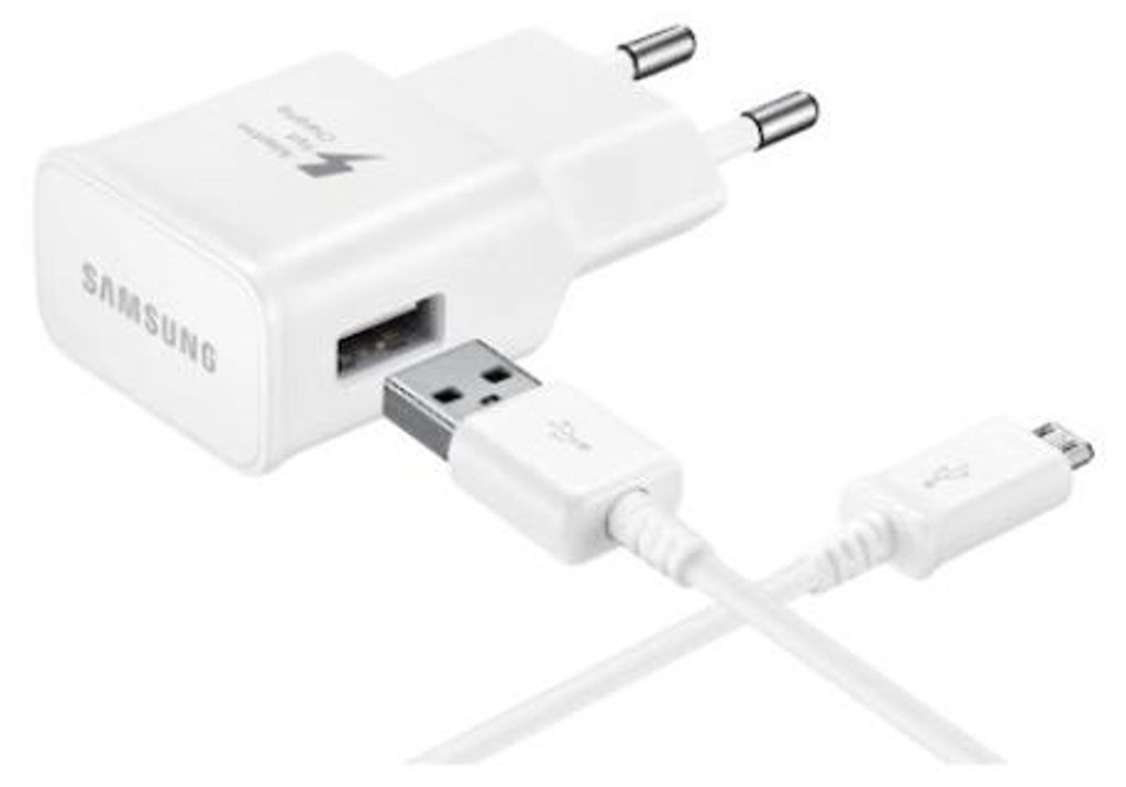Samsung - EP-TA50EWE - Fast Charger + USB Cable to USB Type C Cable - White BULK