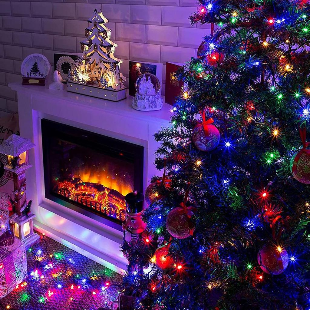 20M 200 LED Weihnachtsbaum Lichterkette batterie Timer mit