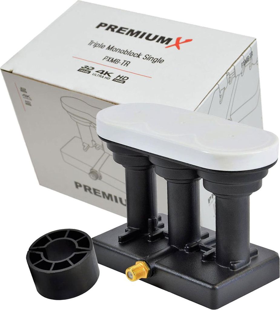 PremiumX Single Monoblock LNB Triple PXMB-TR Sat für 1 Teilnehmer DVB-S2 4K