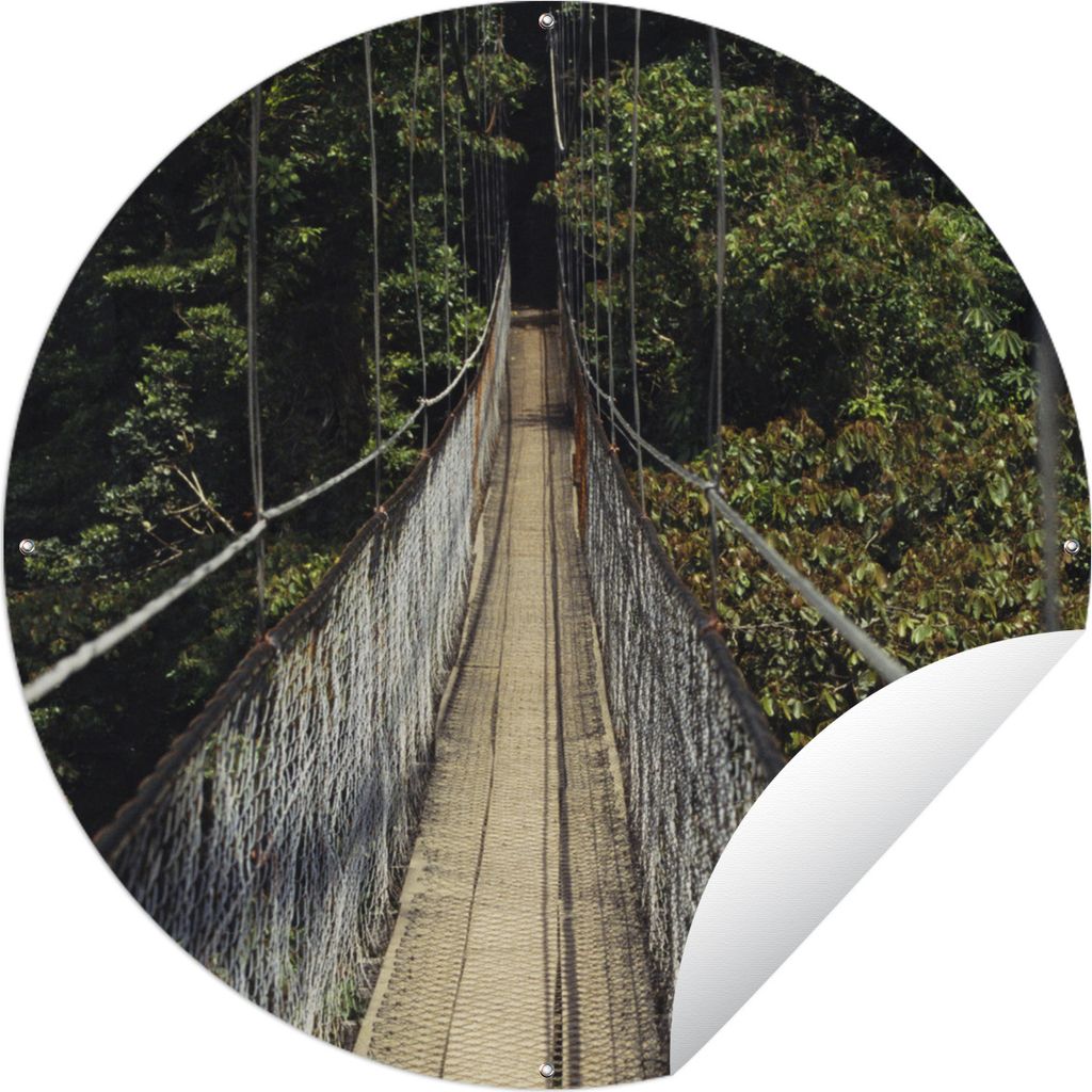 MuchoWow Gartenposter Outdoor-Poster Rund Brücke - Natur - Korsika Ø 60 cm Gartendeko Rundes Poster draußen