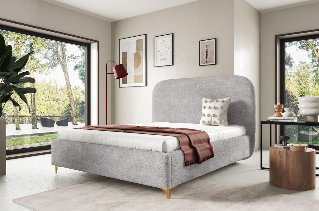 FURNISTAR Polsterbett LANA mit Bettkasten, Bett 180x200, Doppelbett mit Stauraum und Lattenrost, Boxspringbett-Optik, ohne Matratze, Schlafzimmer -...