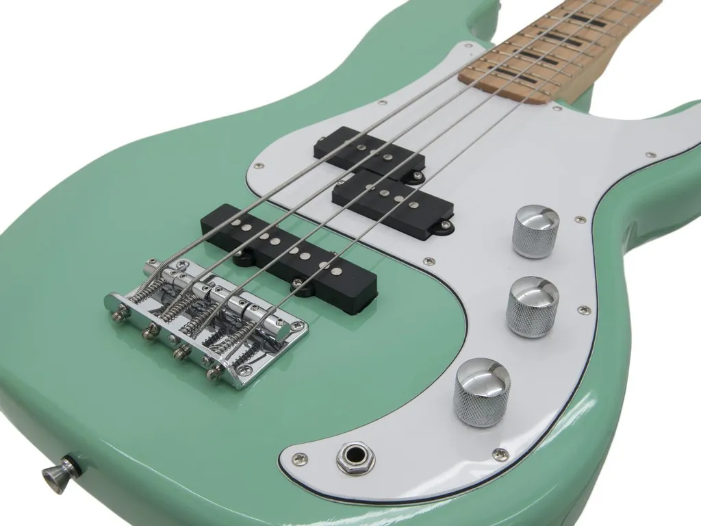 Basse Électrique PB-500 DIMAVERY avec Micro Split Coil Vert Surf
