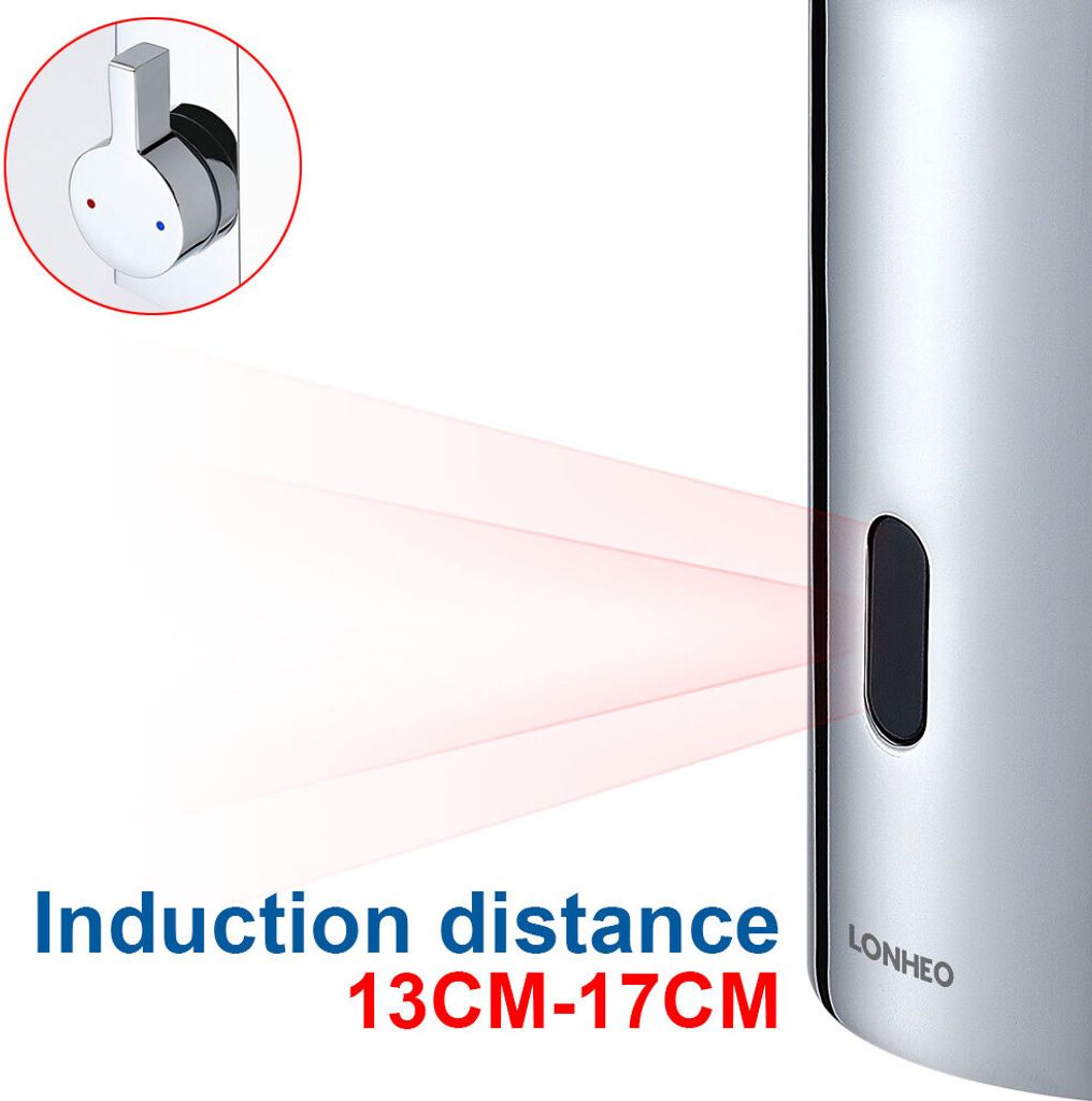 Lonheo Infrarot Sensor Wasserhahn Chrom Bad Automatik Produktbild 4
