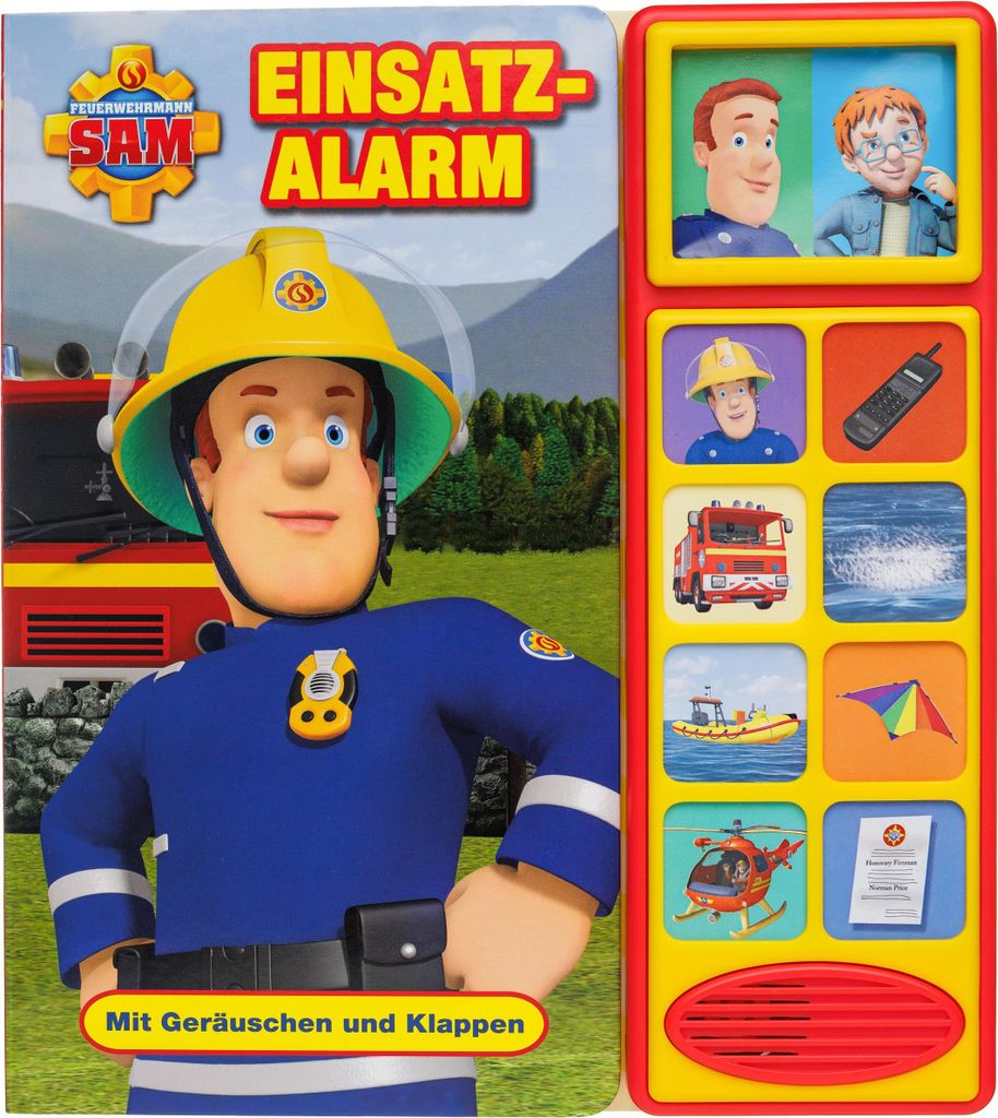 Feuerwehrmann Sam - Einsatzalarm,Klappen-Geräusche-Buch Image du produit 