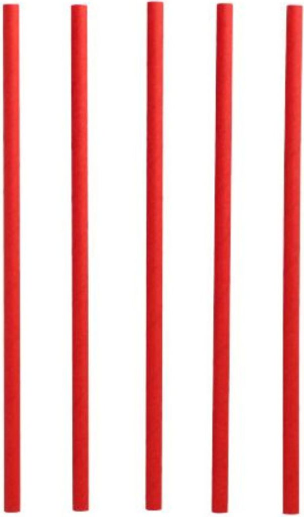 PAPSTAR Shake-Halme aus Papier, Ø 8 mm, 25 cm, rot, umweltfreundlich | Folie (135 Stück)