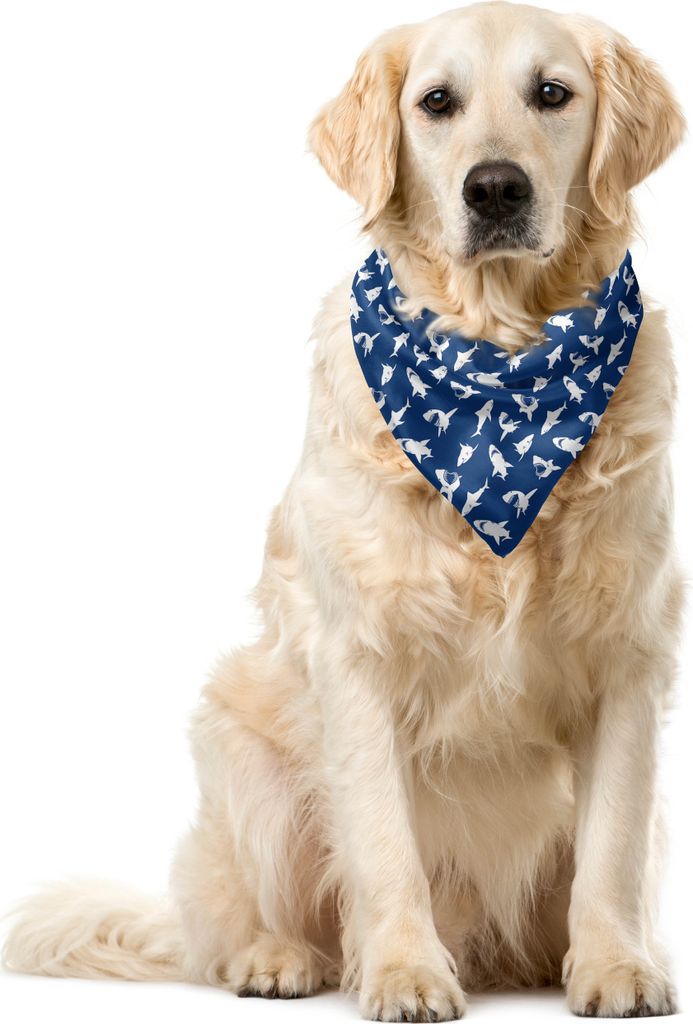 ABAKUHAUS Hai Haustier Bandana, Verschiedene Gestures Humorvoll, 55x55 cm, Violett Blau Weiß