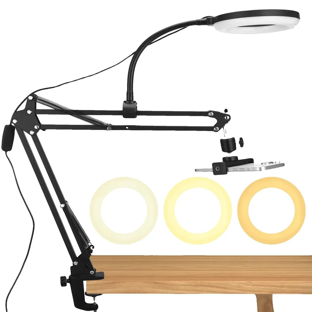 Support smartphone de cou flexible et suspendu bras articulé ajustable