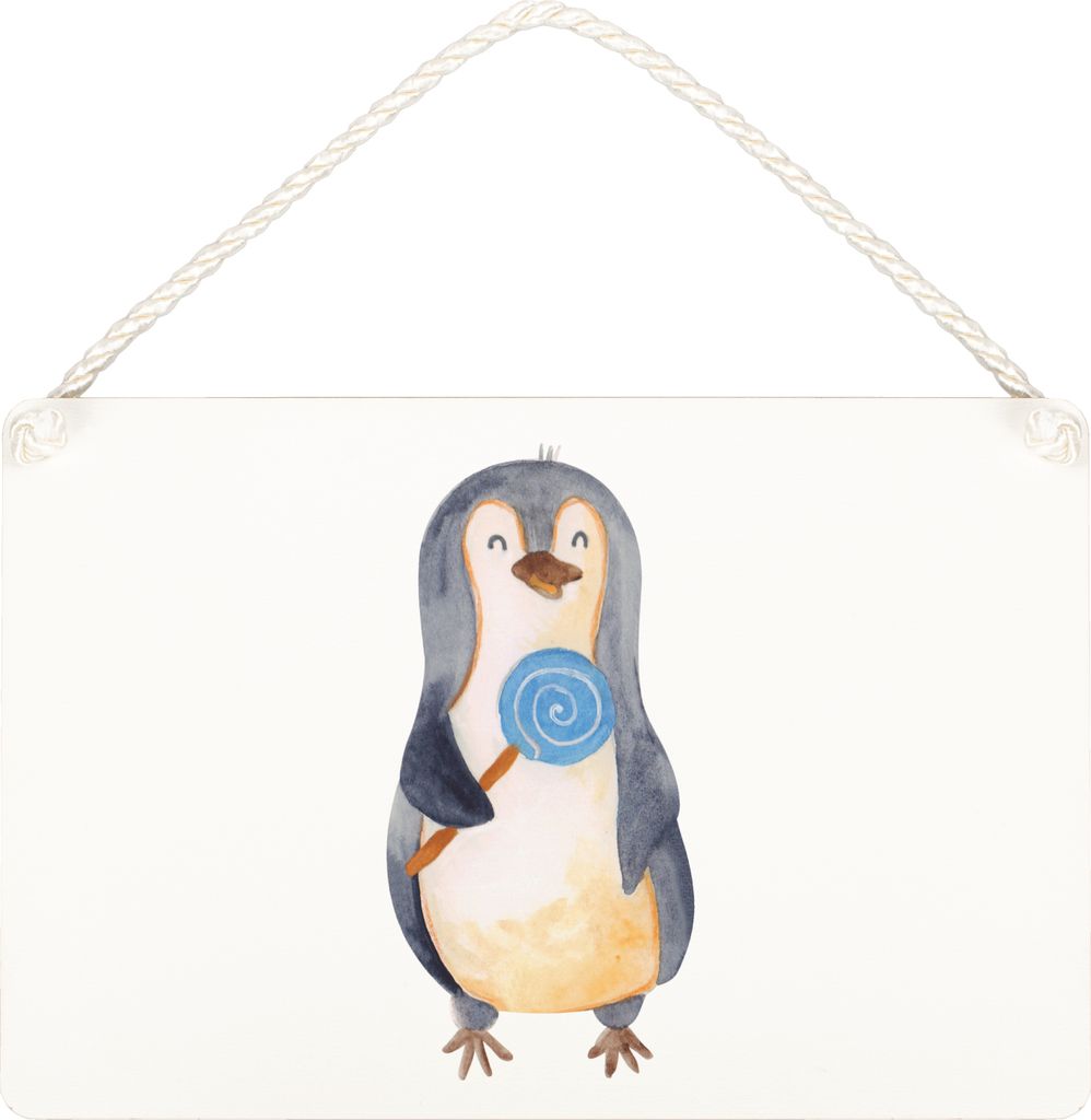 Mr. & Mrs. Panda Schild Pinguin Lolli DIN A5 - Transparent - Geschenk, Blödsinn, wandtafel, Heißhunger, Türschild, Süß, Naschen, Spruch, holzb...