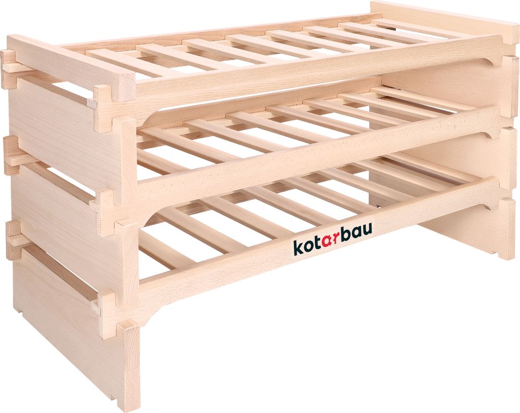 KOTARBAU Weinständer mit 3 Etagen für 24 Flaschen Weinregal aus Buchenholz 93 x 48 cm Flaschenregal mit Holzstreben Weinfalschenregal Stabiles ...