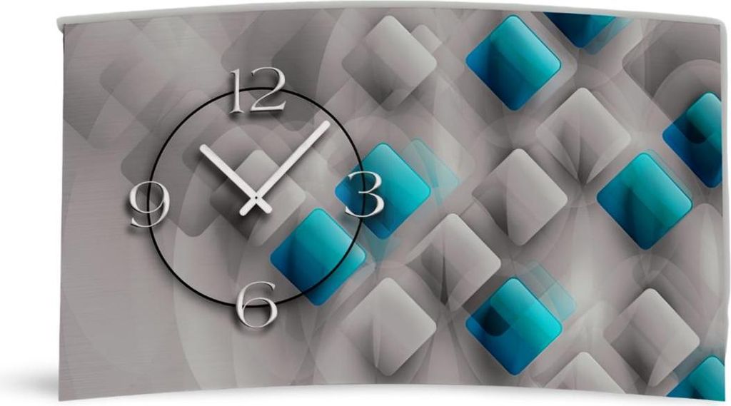 Digital Designer Art abstrakt Rauten Designer Wanduhr modernes Wanduhren Design leise kein ticken DIXTIME 3DS-0375