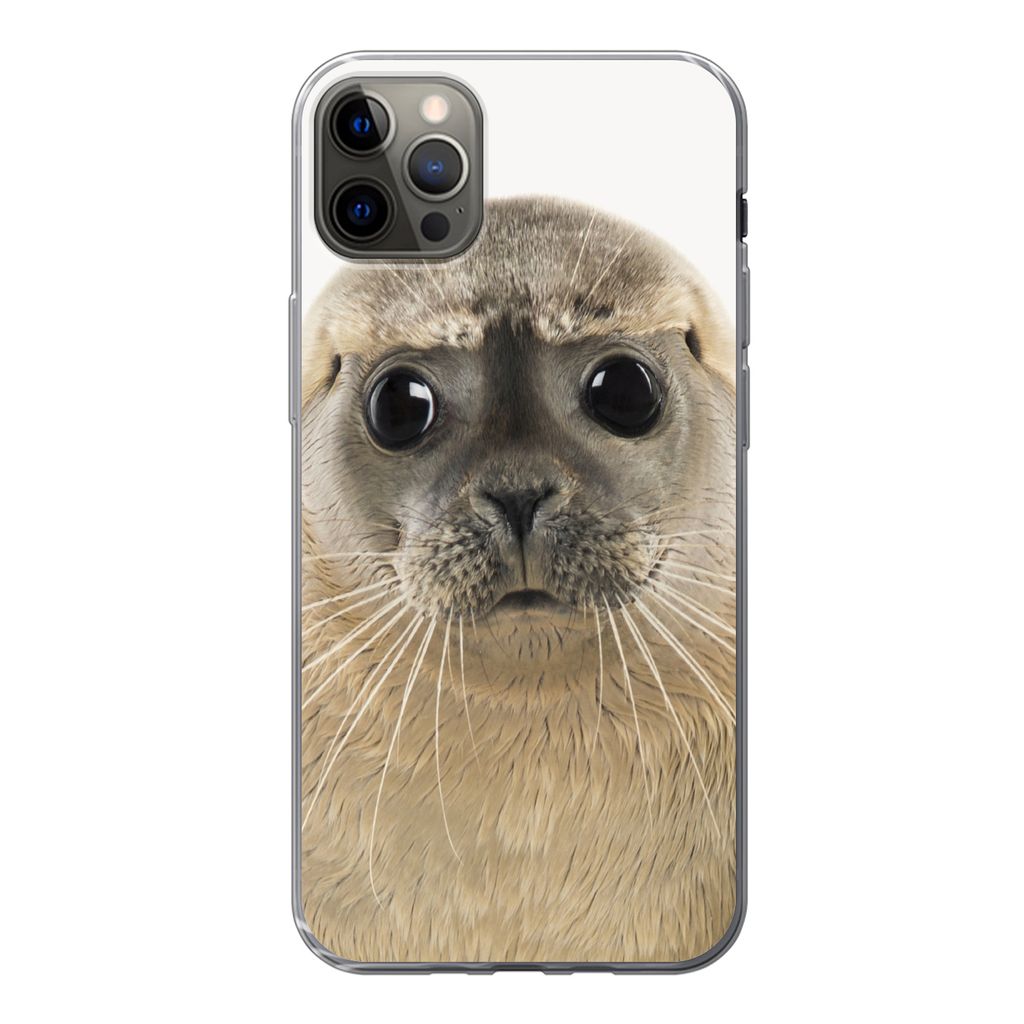 MuchoWow Handyhülle Schutzhülle Hülle für iPhone 13 Pro Max Jungen - Robbe - Kinder - Mädchen - Tiere Silikon Softcase Handy Hülle - Mobilt...
