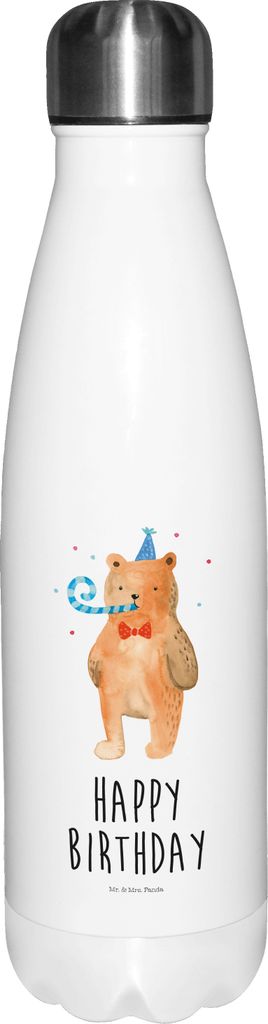 Mr. & Mrs. Panda Trinkflasche Bär Geburtstag - Weiß - Geschenk, Wasserflasche, Happy Birthday, Alles Gute, Thermos, trinkflaschen, Teddy, thermos...