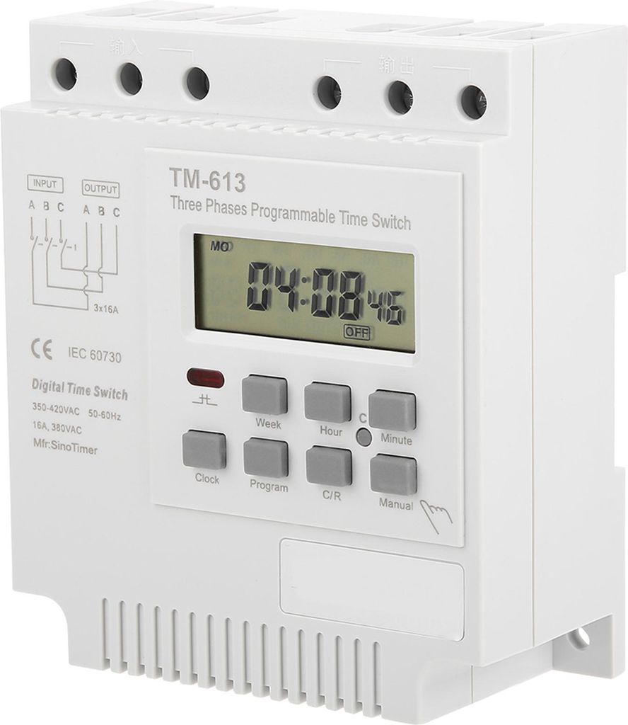 TM-163 Dreiphasen-380V-Smart-Digital-Wochenprogrammierbarer-Steuer-Zeitschalter