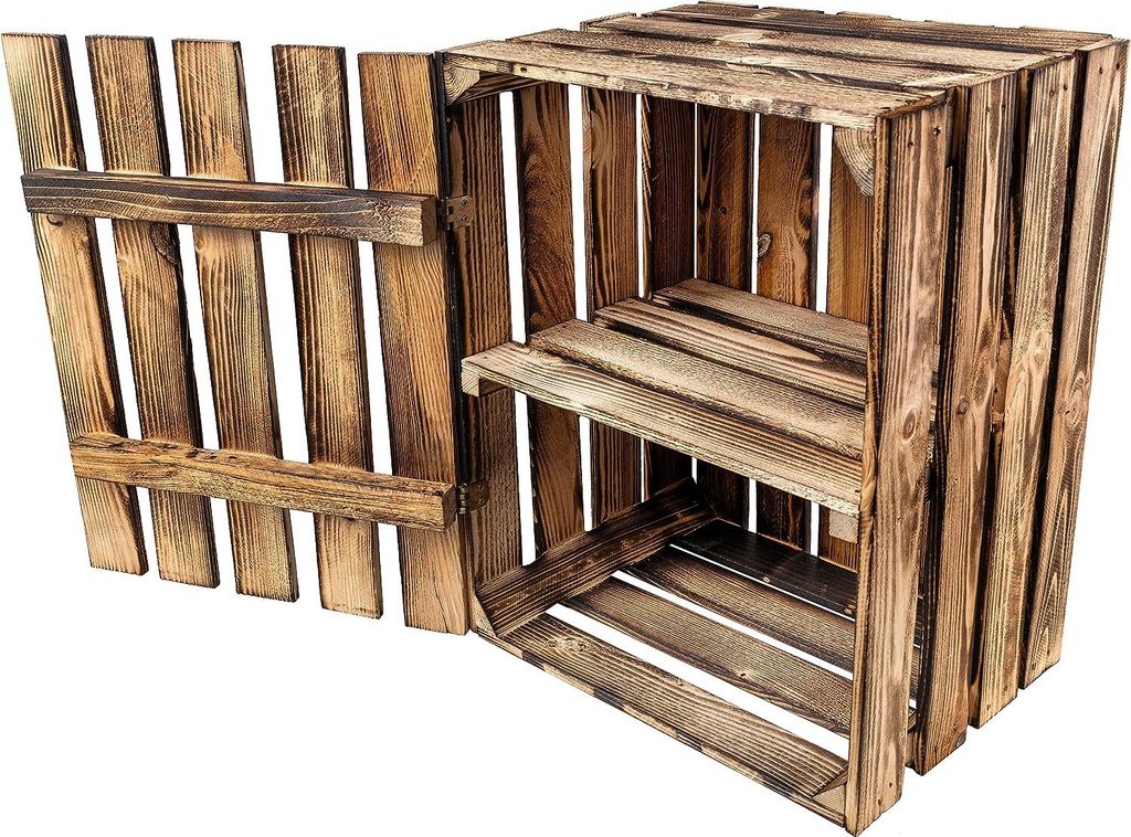 Creative Deco Drevená truhlica s vekom a poličkou | 50 x 40 Obrázok produktu 