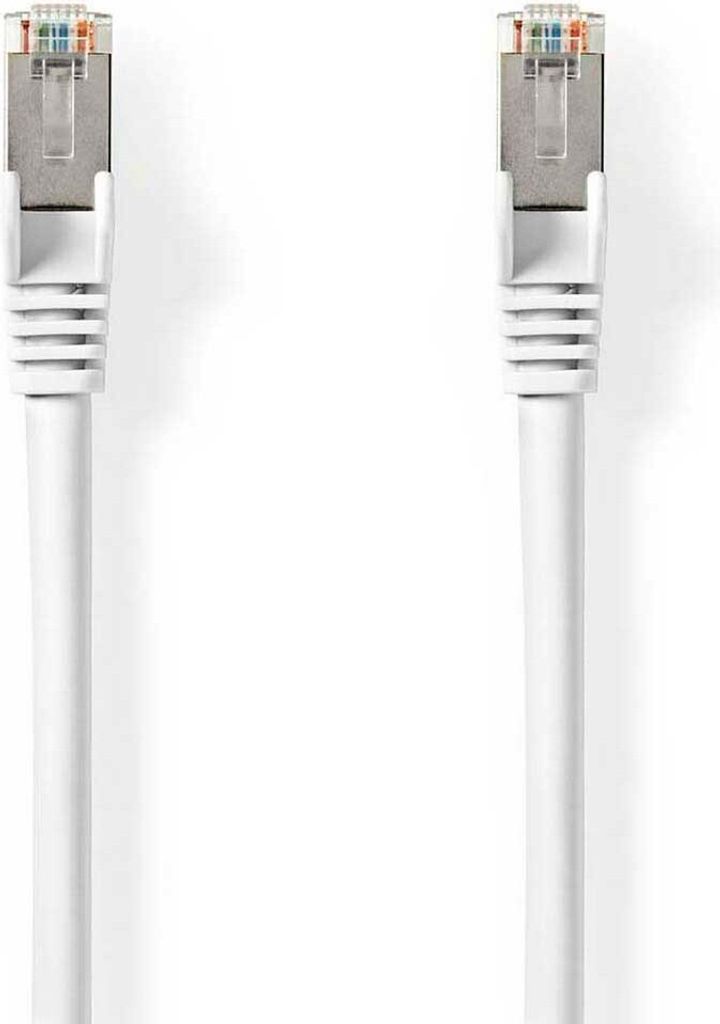 Nedis Cat 8.1-Netzwerkkabel - S/FTP - RJ45 Stecker - RJ45 Stecker - 15.0 m - Rund - LSZH - Weiss - Label