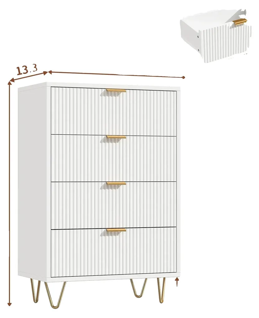 Meuble de rangement 4 tiroirs style moderne pour chambre et salon chic