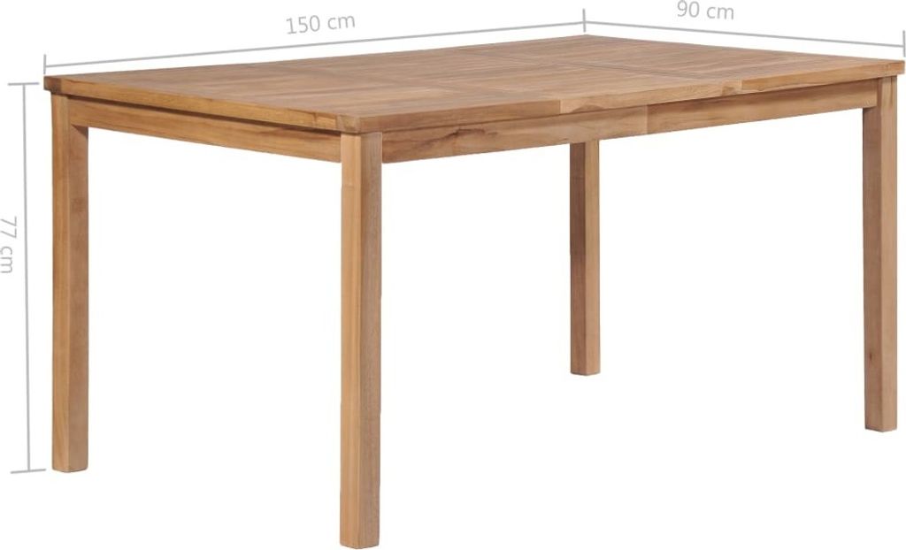 vidaXL Stół ogrodowy 150x90x77 cm lite drewno tekowe Zdjęcie produktu 4