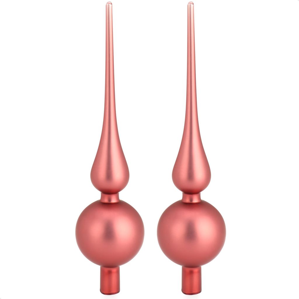 com-four 2x Weihnachtsbaumspitze - Christbaumspitze aus echtem Glas für Weihnachten - Tannenbaumspitze für den Christbaum