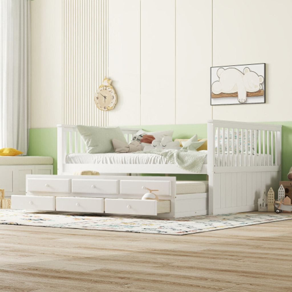 Einzelbetten, Kinderbetten, Tagesbetten,Einzelbetten mit Bettauszug, Einzelbetten mit drei Schubladen,140x200cm(90x190cm)