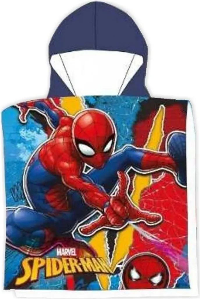 Poncho Spiderman Uomo Ragno Marvel – Accappatoio In Cotone 100% Per Bambini