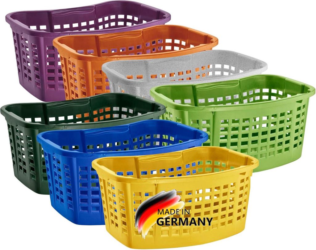 Buri Wäschekorb, 40L Wäsche Box Volumen, Wäschesammler mit 60 x 40 x 28 cm Außenmaß, Wäsche Sortierer groß, Aufbewahrungskorb