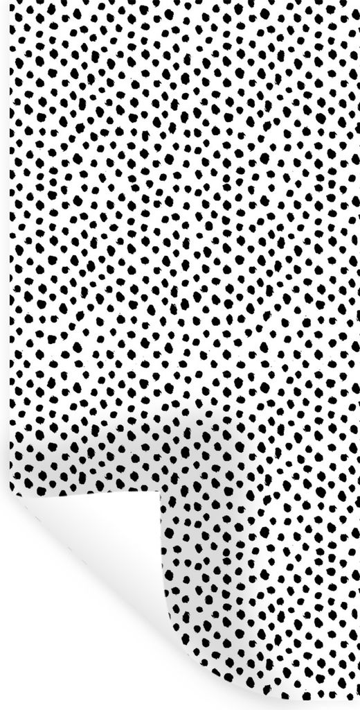 MuchoWow Wandtattoo Wandsticker Wandaufkleber Polka dots - Schwarz - Weiß 80x160 cm Selbstklebend und Repositionierbar - Sticker - Dekorfolie