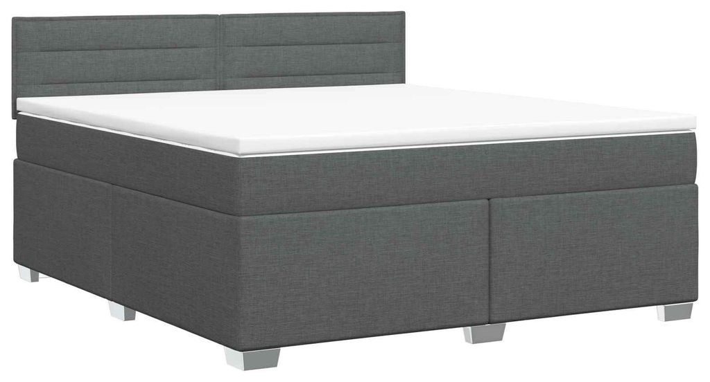 vidaXL Lit boxspring avec matelas gris foncé 140 x 200 cm Image du produit 