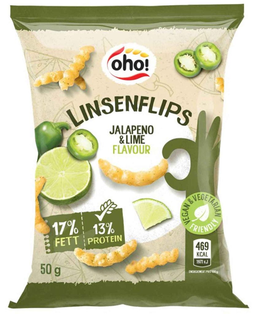 oho! Linsenflips Jalapeno & Lime 50g Produktbild 
