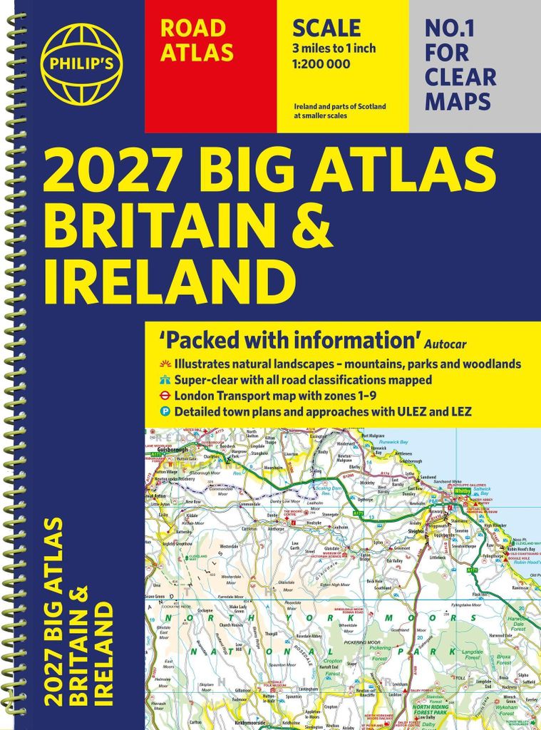 Philip's 2027 Big Road Atlas of Britain and Ireland (A3 Spiral)