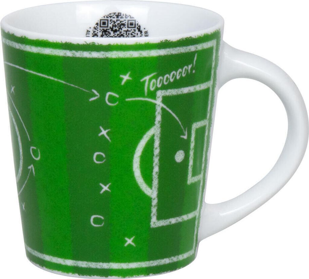 Könitz Becher Fußball - Taktik, Tasse, Kaffeetasse, Porzellan, Grün, 380 ml, 1111342838