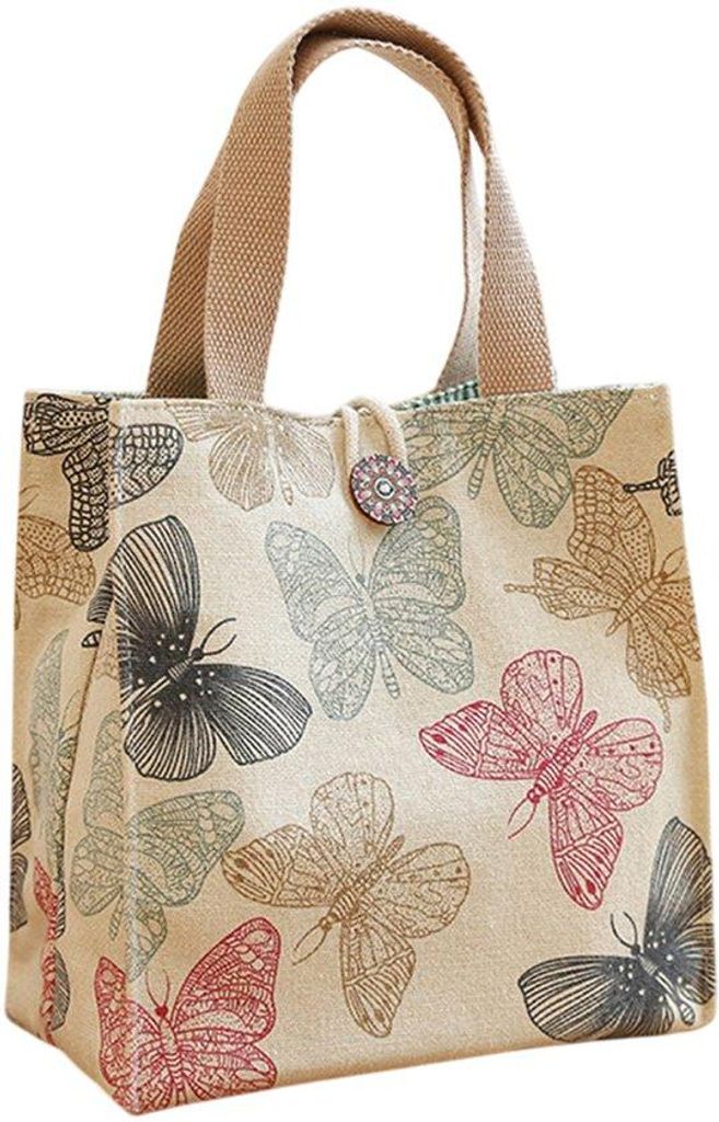 Beige Canvas Picknicktas mit großem Fassungsvermögen