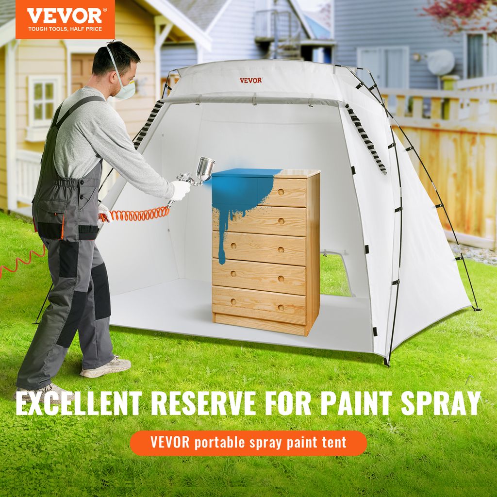 VEVOR Farbkabine Sprühmalerei 228x158x158cm Sprühfarbe Produktbild 2