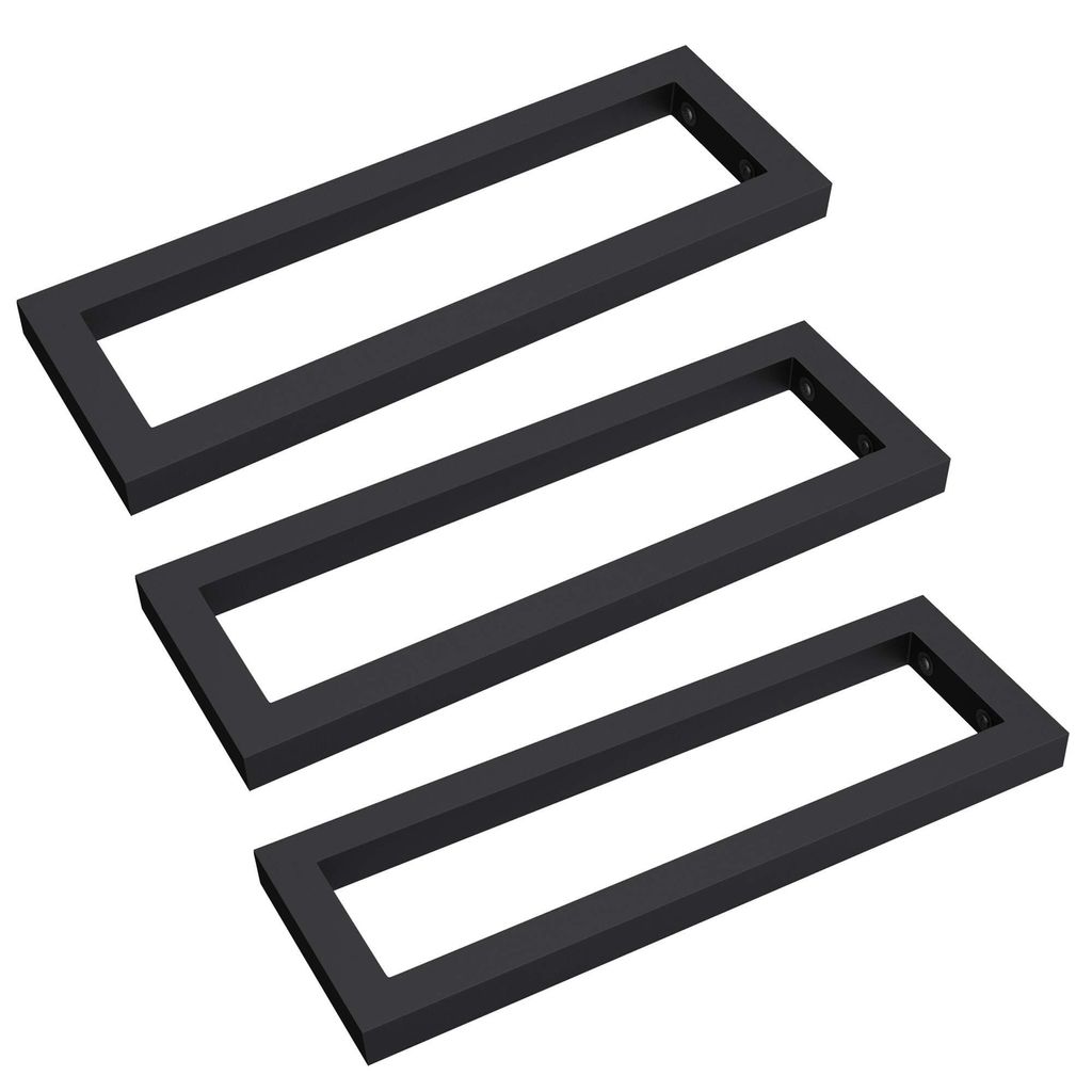 doporro Wandkonsole 45x3x15 cm rostfreie Edelstahl schwarz Wandhalter rechteckig Träger Regalträger Regalhalter (3 Stück) WH01