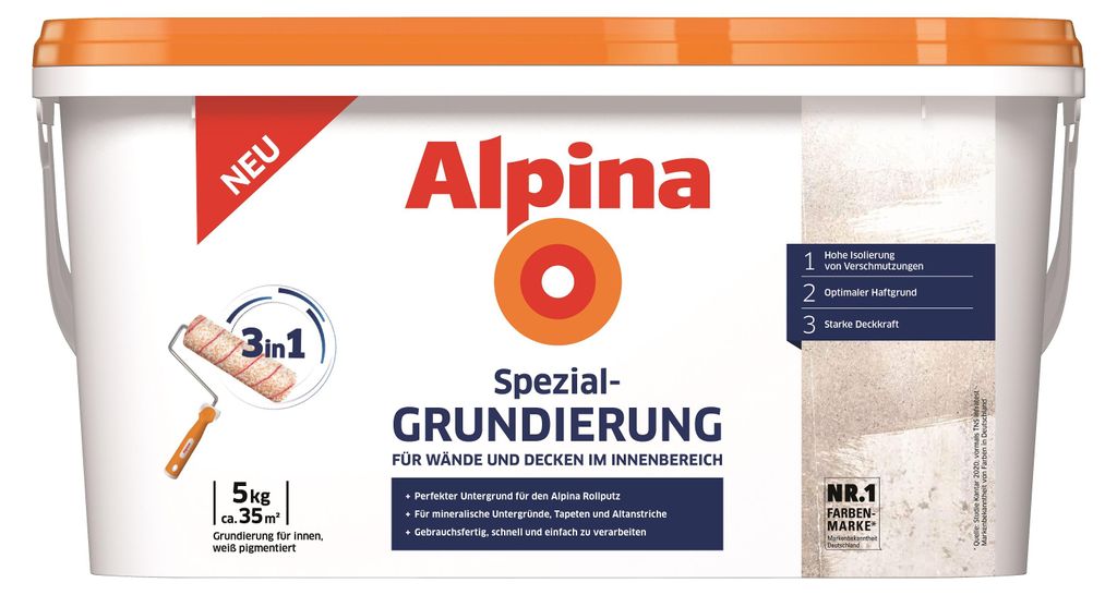 Alpina Spezial-Grundierung 3in1 5 kg weiß Produktbild 