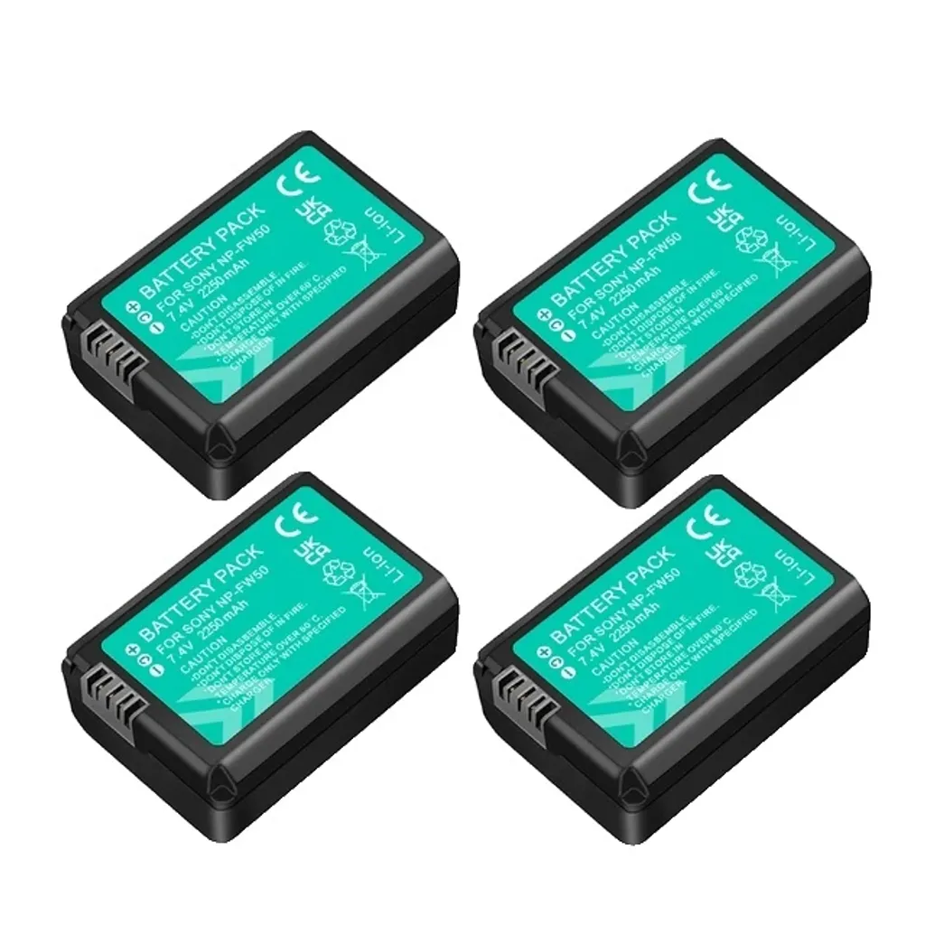 Pack de 4 Batteries NP-FW50 avec Chargeur Intelligent pour Sony Alpha