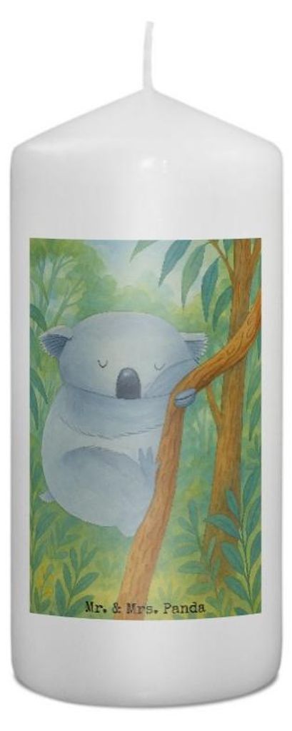 Mr. & Mrs. Panda Kerze Koalabär Design 15 x 7 cm - Weiß - Geschenk, Traum, Stumpenkerze, Koala, Lustige Sprüche, Erinnerungslicht, Bär, Erinner...