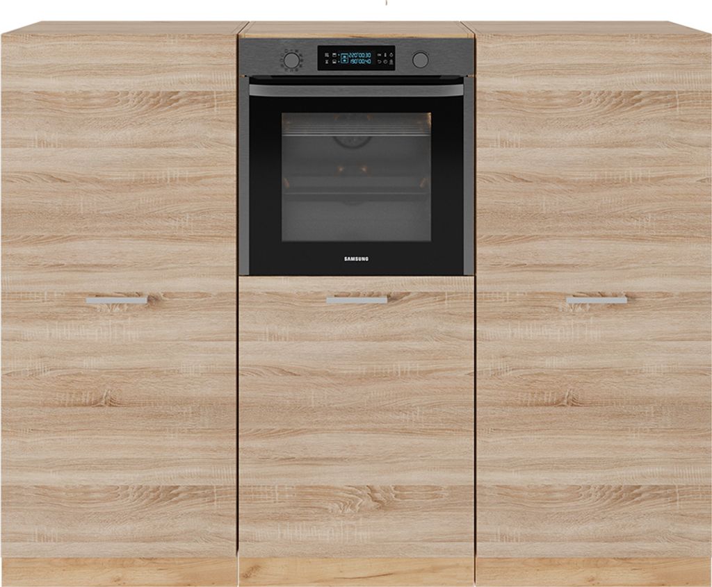 Küchenblock Vicco R-Line Sonoma/Goldkraft Eiche 180 cm ohne Arbeitsplatte, Model 54052