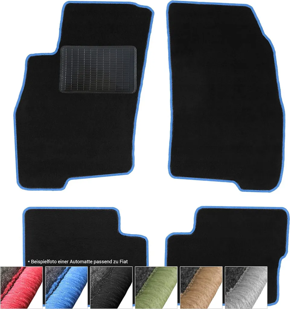 Moltico Tappetini Auto per Fiat Tempra 1990-1996 Velluto Nero Blu